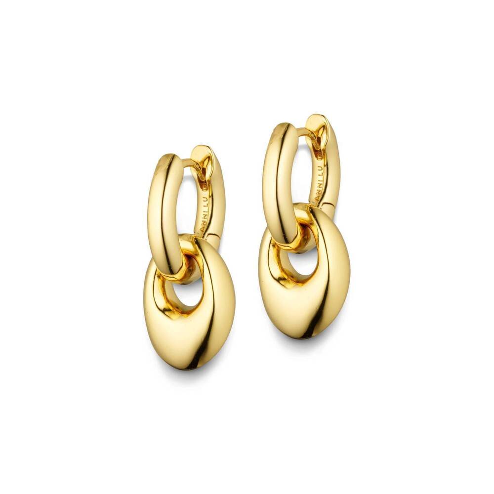 NEW ANNI LU women's petit pebble hoop earrings in gold